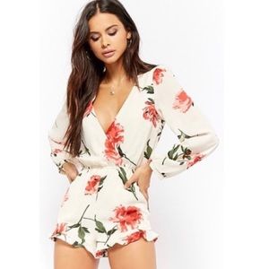 Floral Surplice Romper